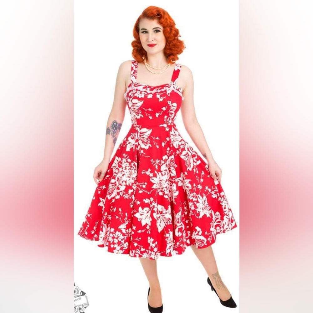 Hearts & Roses Red Floral Dress